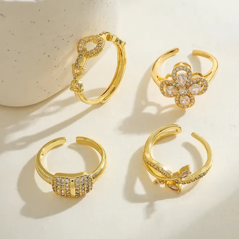 Funkelnde Statement-Ringe – Gold-Optik