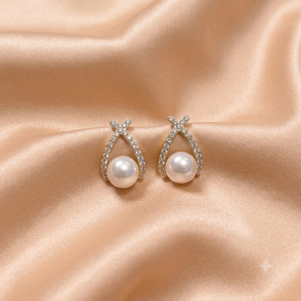 Elegante Perlen-Ohrstecker aus Edelstahl – Zeitlose Eleganz mit Zirkonia