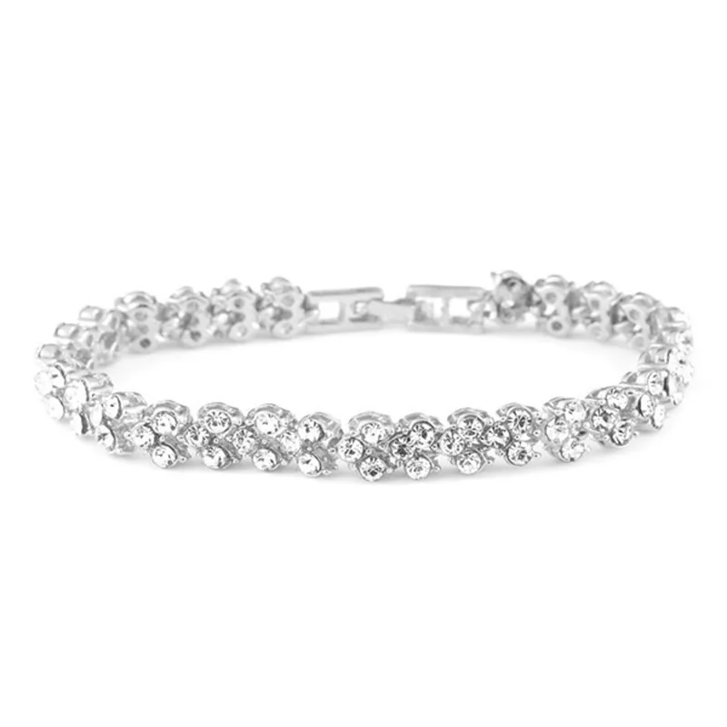 Glänzendes Kristall-Armband aus Edelstahl – Rosegold, Gold & Silber