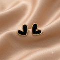 Elegante Herz-Ohrstecker aus Edelstahl in Gold & Schwarz – Zeitlose Damen-Ohrringe