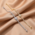 Elegantes Edelstahl-Tennisarmband mit quadratischem Zirkonia – Vergoldetes & silbernes Statement-Armband