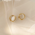 Elegante Perlmutt-Ohrstecker aus Edelstahl – Goldfarben & zeitloses Design