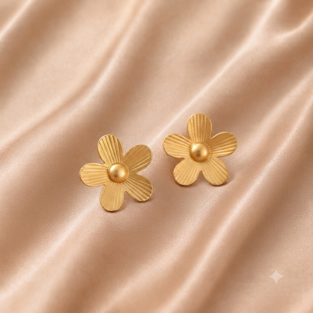 Blumen-Ohrringe in Gold-Optik