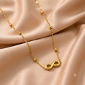 Vergoldete Edelstahl-Halskette mit Unendlichkeits-Symbol – Elegante Infinity-Kette mit Kügelchen-Details